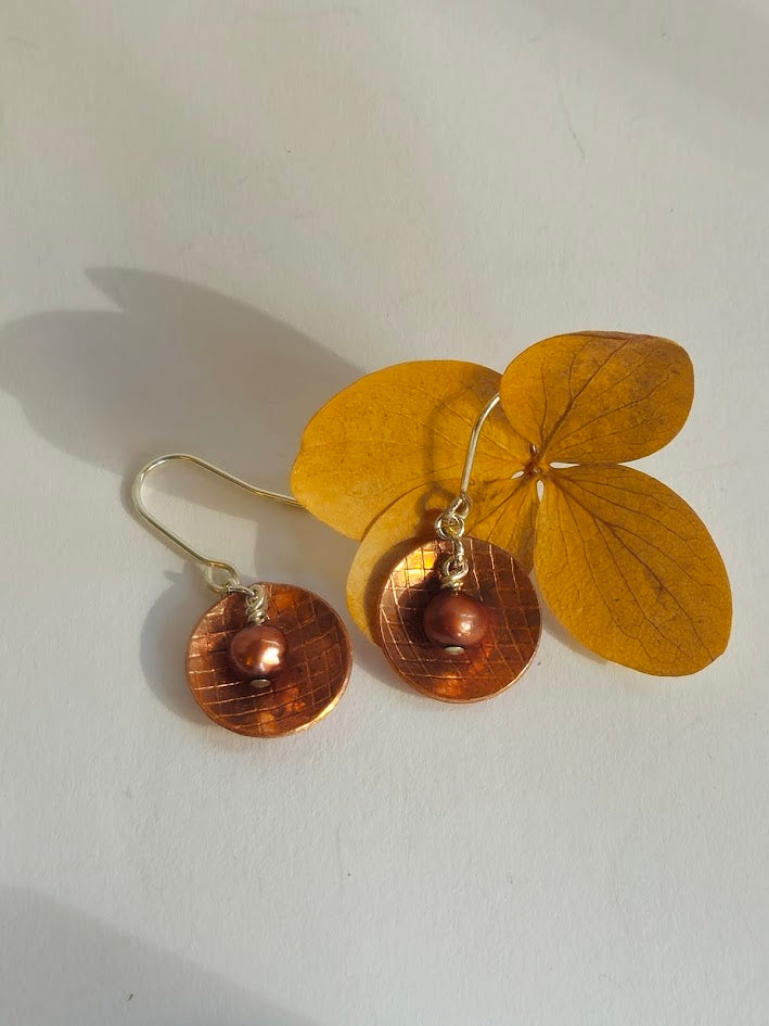 Copper Moon Earrings
