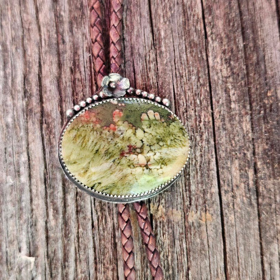 Chrome Chalcedony Bolo Tie