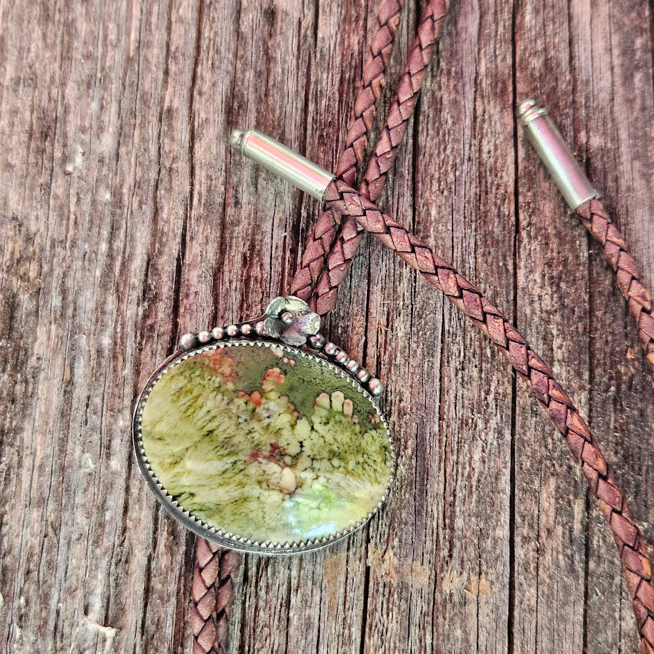 Chrome Chalcedony Bolo Tie