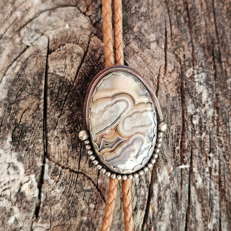 Lace Agate Bolo Tie