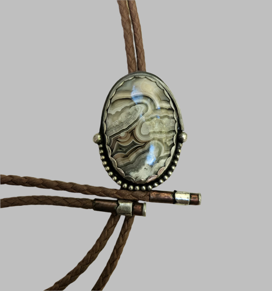 Lace Agate Bolo Tie