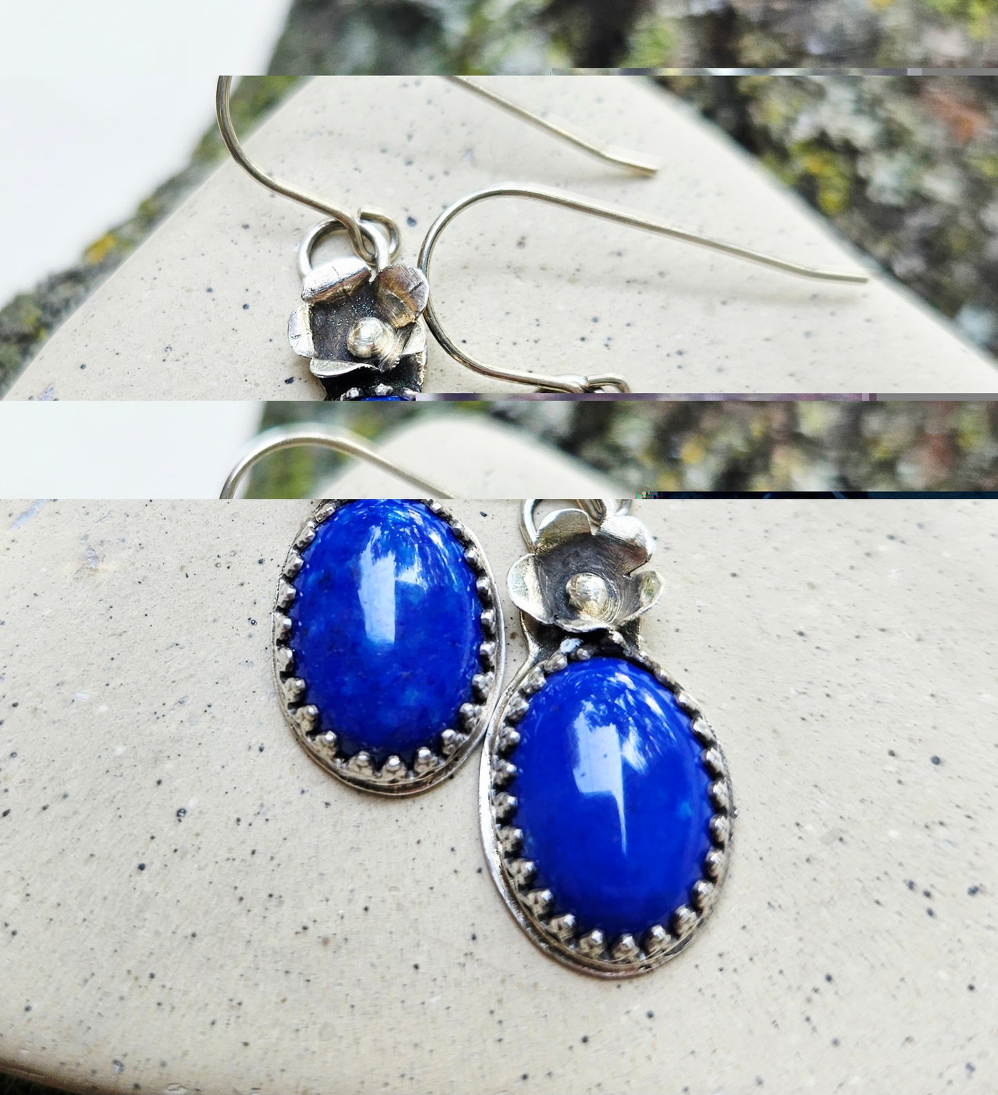 Lapis Lazuli floral earrings