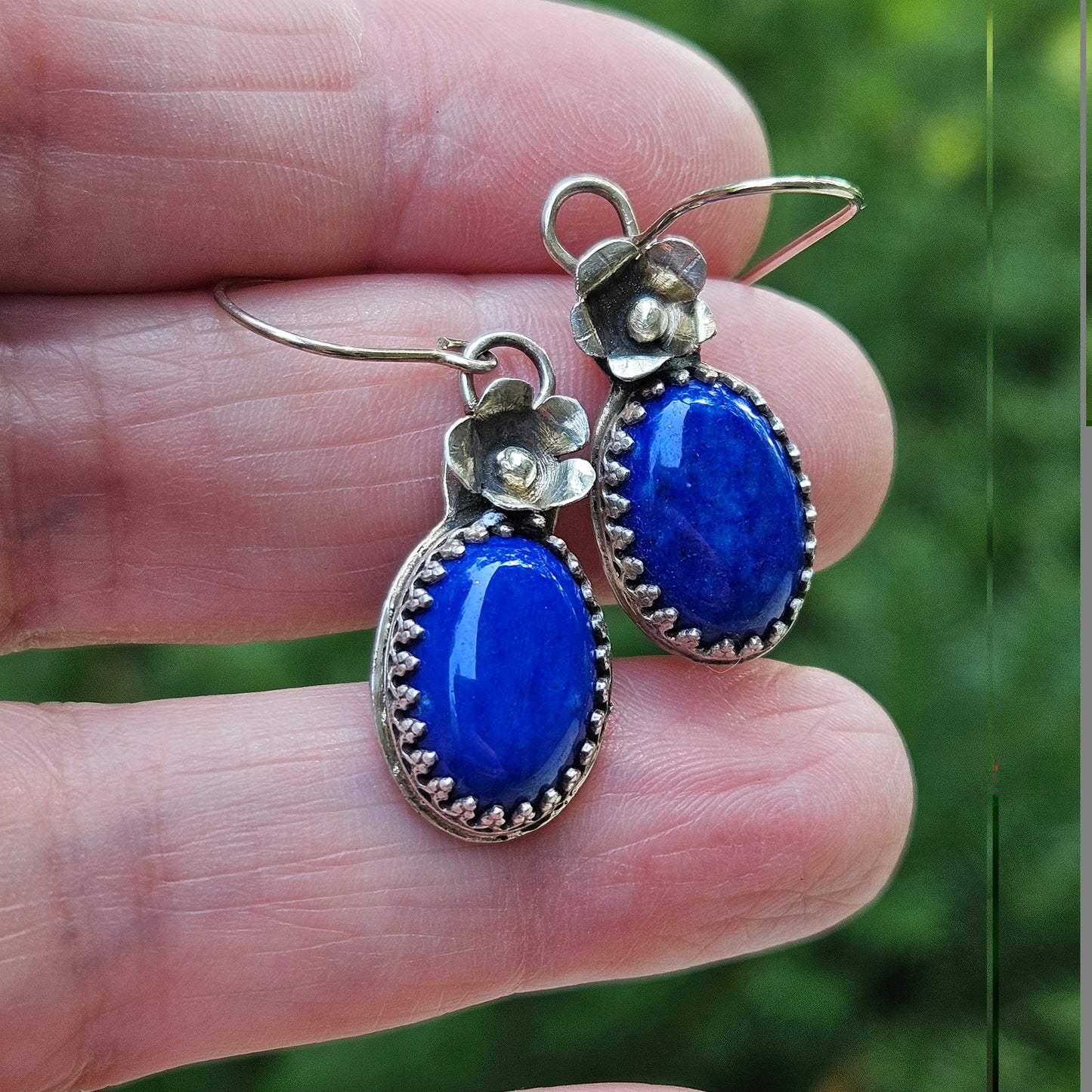 Lapis Lazuli floral earrings