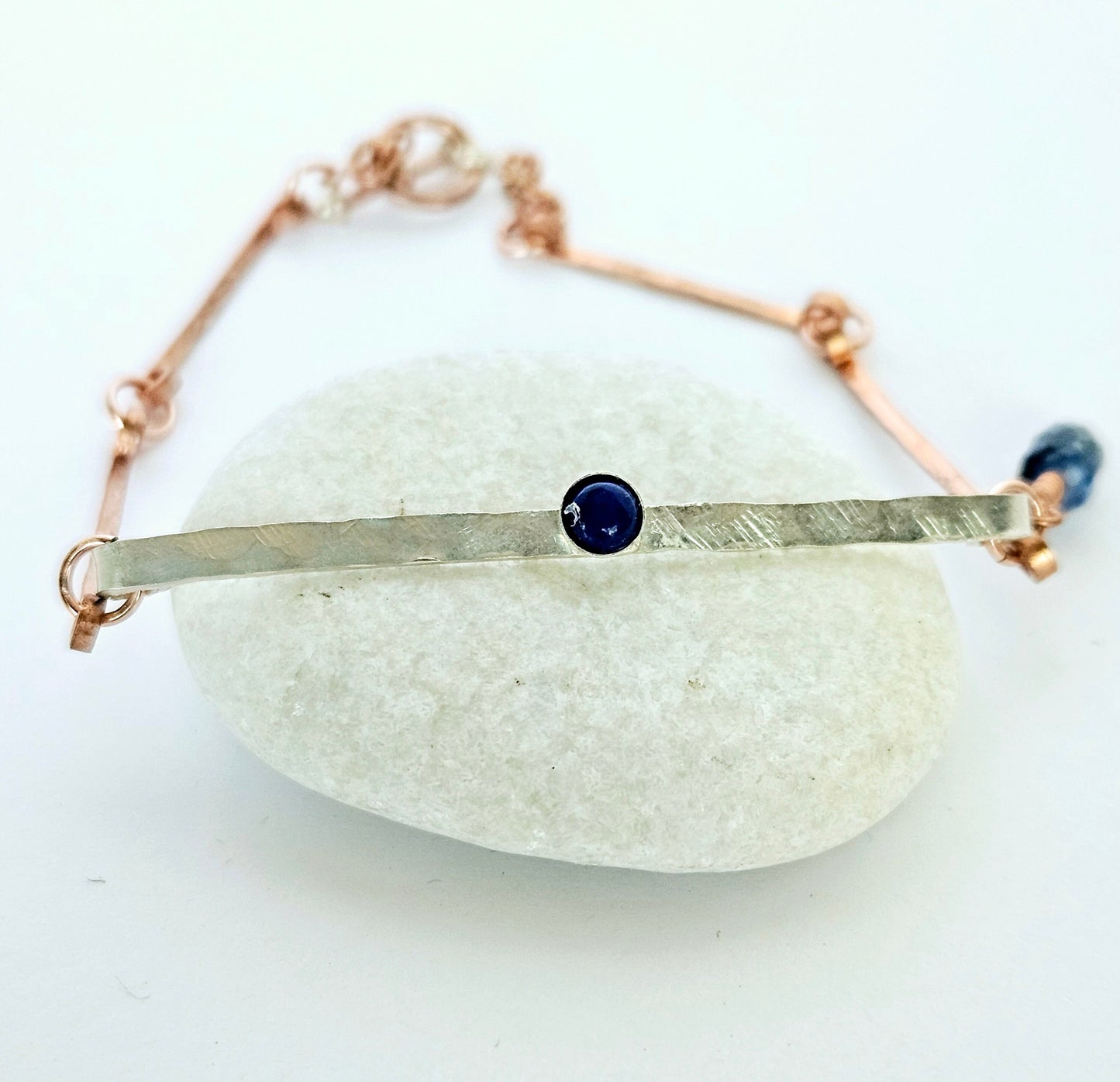 Lapis Lazuli mixed metals bracelet