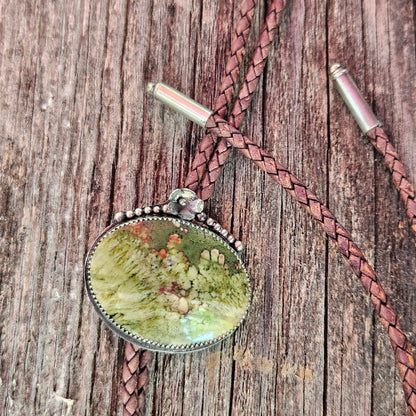 Chrome Chalcedony Bolo Tie