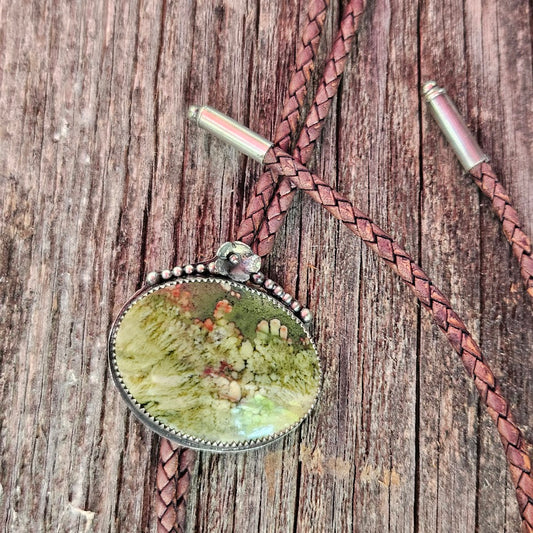 Chrome Chalcedony Bolo Tie