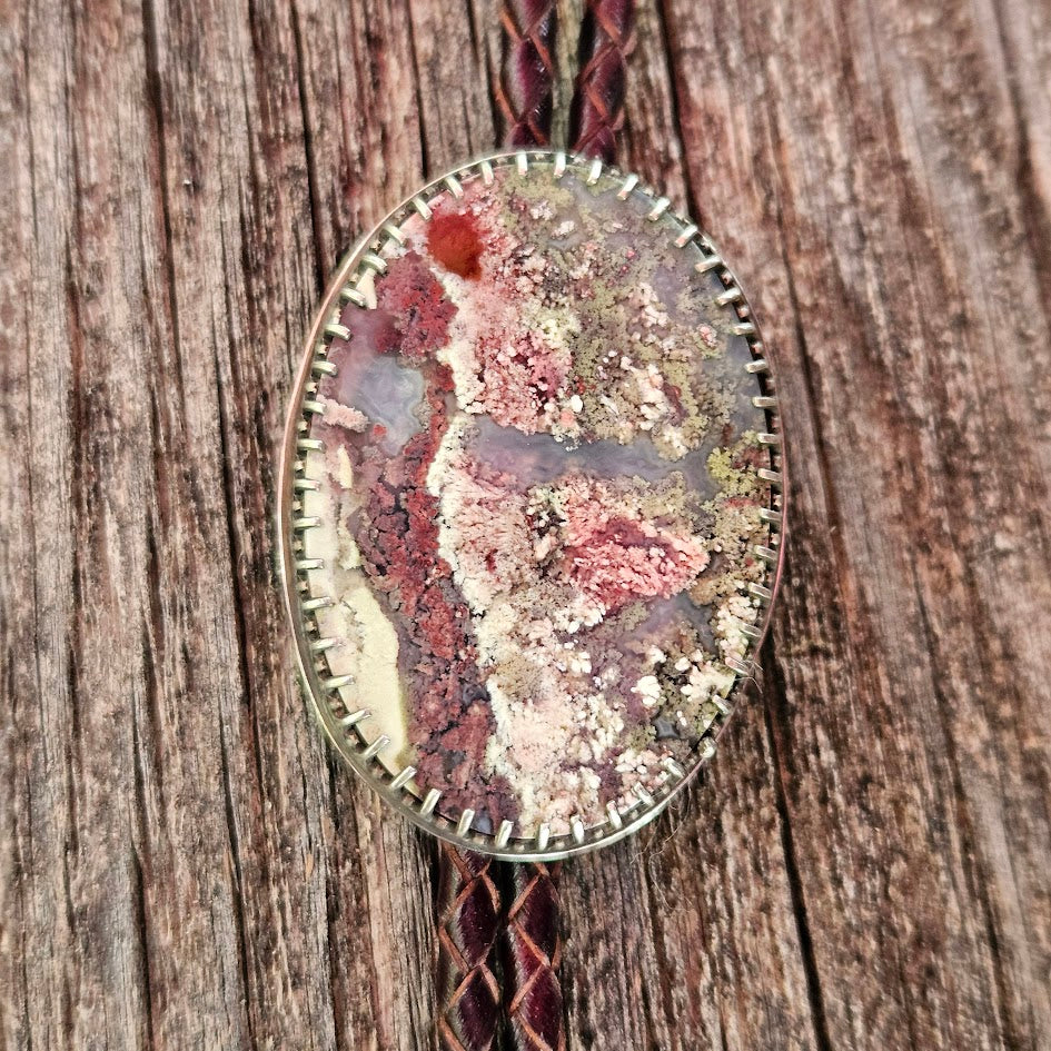 Moss Agate Bolo Tie