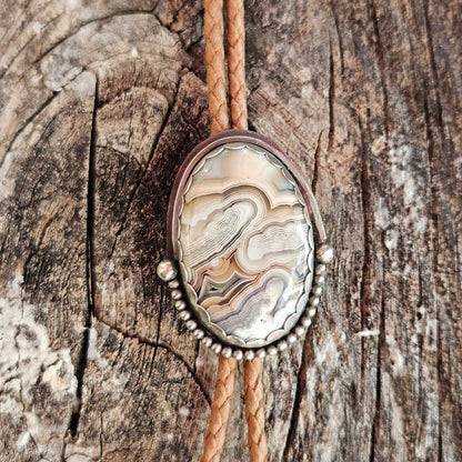 Lace Agate Bolo Tie