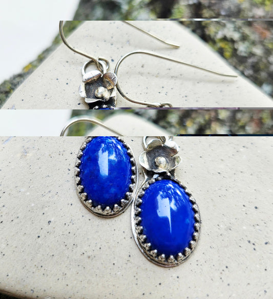 Lapis Lazuli floral earrings